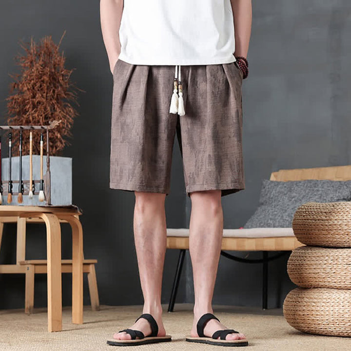 Buddha Stones Lässige, minimalistische Herren-Shorts mit Kordelzug und Tasche für den Sommer. - Sienna - US/UK/AU46, EU56 (5XL) - image 8