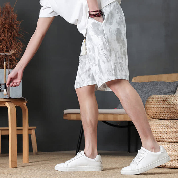 Buddha Stones Lässige, minimalistische Herren-Shorts mit Kordelzug und Tasche für den Sommer. - image 29