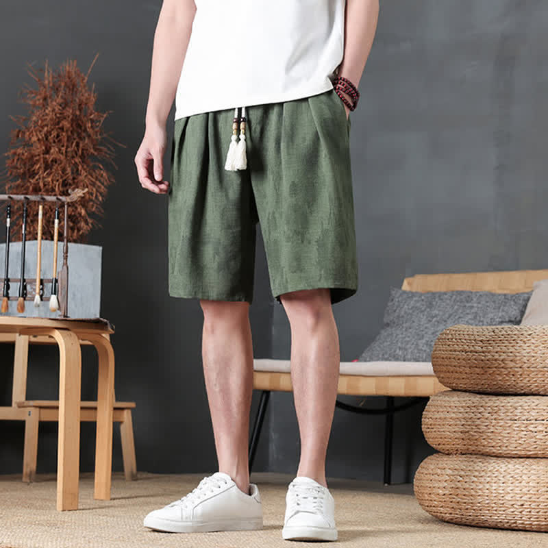 Buddha Stones Lässige, minimalistische Herren-Shorts mit Kordelzug und Tasche für den Sommer. - image 5