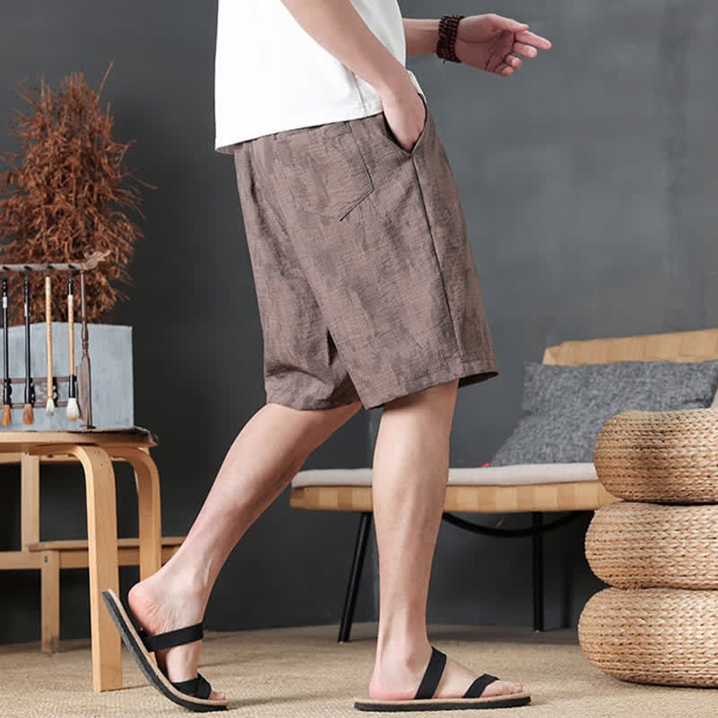 Buddha Stones Lässige, minimalistische Herren-Shorts mit Kordelzug und Tasche für den Sommer. - image 12