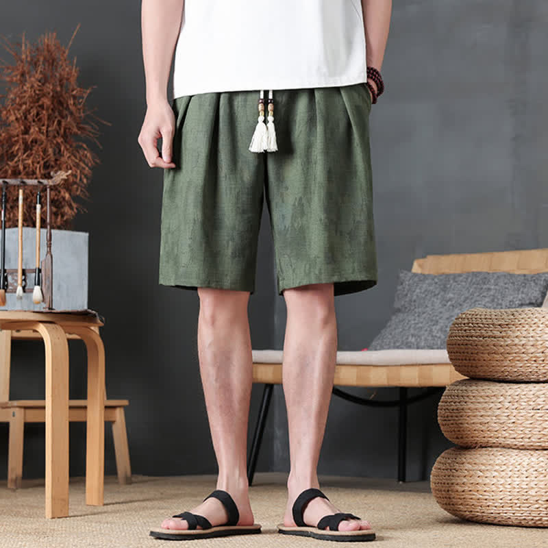 Buddha Stones Lässige, minimalistische Herren-Shorts mit Kordelzug und Tasche für den Sommer. - image 1