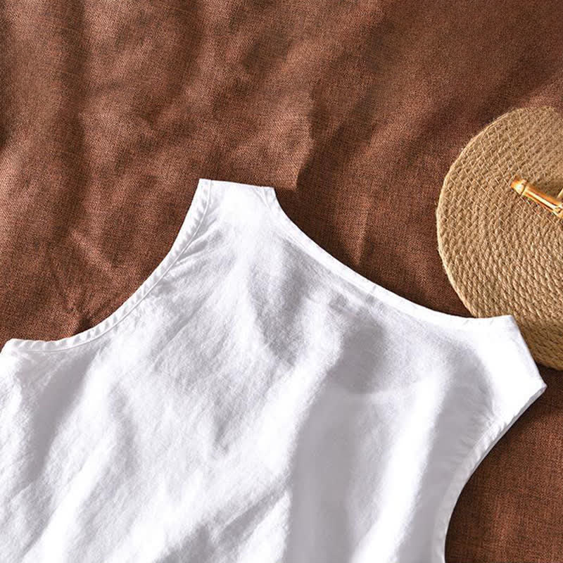 Buddha Stones Lässiges, minimalistisches Sommer-Tanktop für Herren, ärmellos, mit aufgesetzter Tasche - image 11
