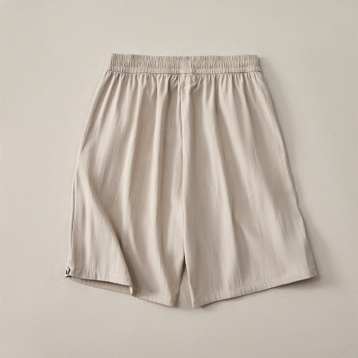 Buddha Stones Lässige, minimalistische Herren-Shorts mit Kordelzug und elastischem Bund, einfarbig, mit Tasche - image 3