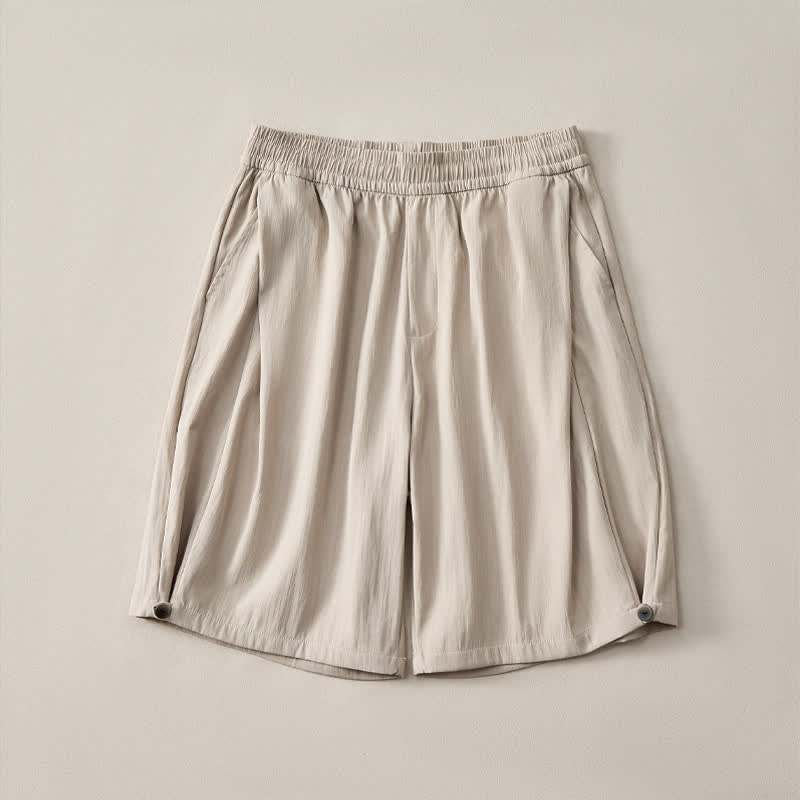 Buddha Stones Lässige, minimalistische Herren-Shorts mit Kordelzug und elastischem Bund, einfarbig, mit Tasche - image 2