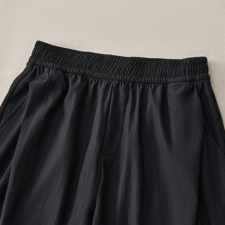 Buddha Stones Lässige, minimalistische Herren-Shorts mit Kordelzug und elastischem Bund, einfarbig, mit Tasche - image 11