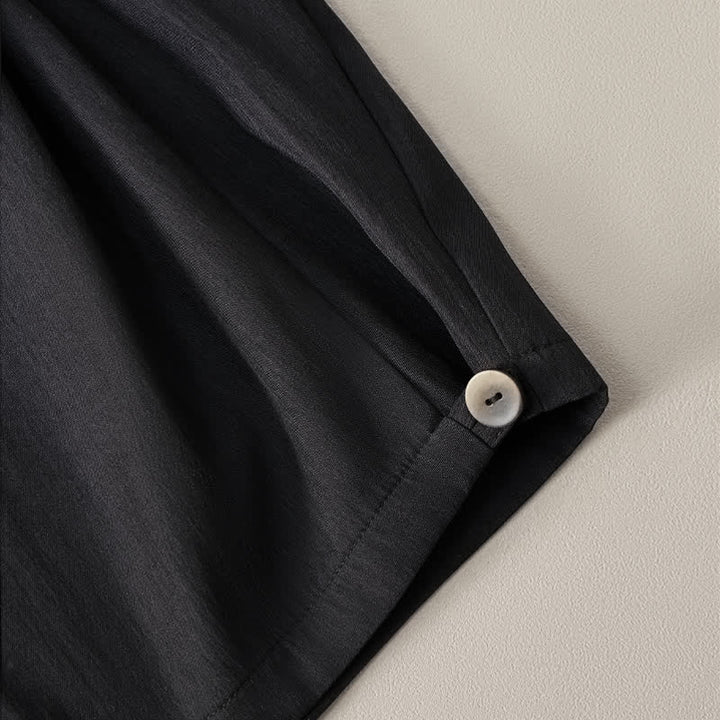 Buddha Stones Lässige, minimalistische Herren-Shorts mit Kordelzug und elastischem Bund, einfarbig, mit Tasche - image 13