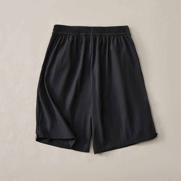 Buddha Stones Lässige, minimalistische Herren-Shorts mit Kordelzug und elastischem Bund, einfarbig, mit Tasche - image 10