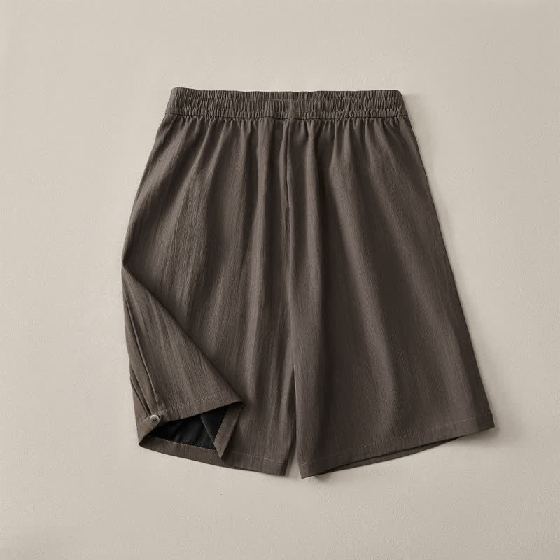 Buddha Stones Lässige, minimalistische Herren-Shorts mit Kordelzug und elastischem Bund, einfarbig, mit Tasche - image 19