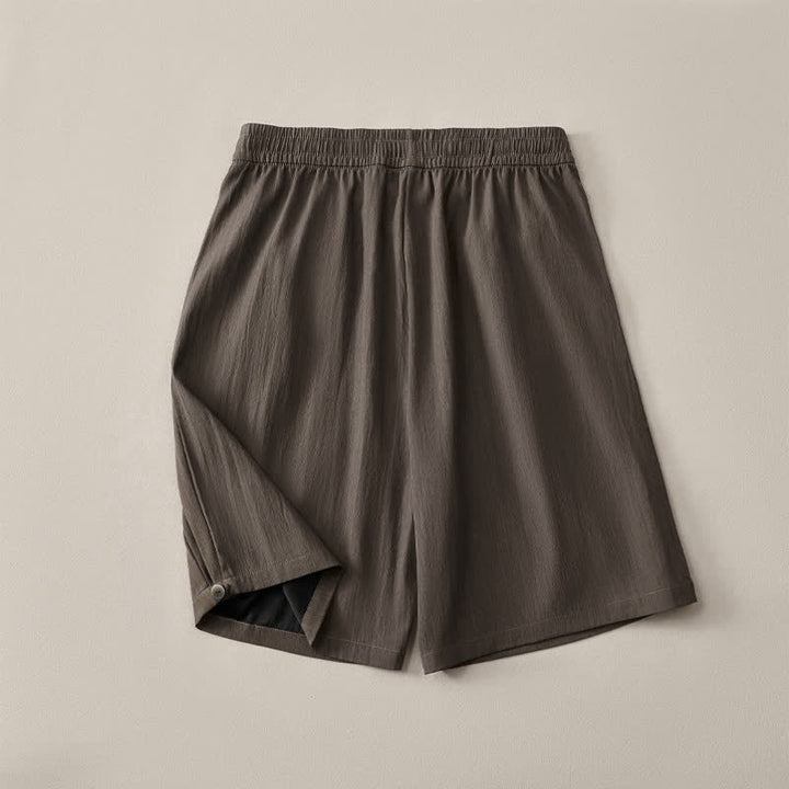 Buddha Stones Lässige, minimalistische Herren-Shorts mit Kordelzug und elastischem Bund, einfarbig, mit Tasche - image 19