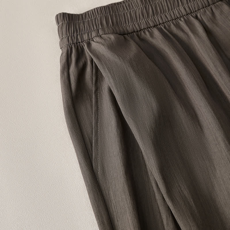 Buddha Stones Lässige, minimalistische Herren-Shorts mit Kordelzug und elastischem Bund, einfarbig, mit Tasche - image 21