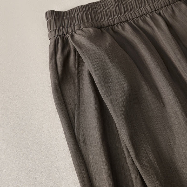 Buddha Stones Lässige, minimalistische Herren-Shorts mit Kordelzug und elastischem Bund, einfarbig, mit Tasche - image 21