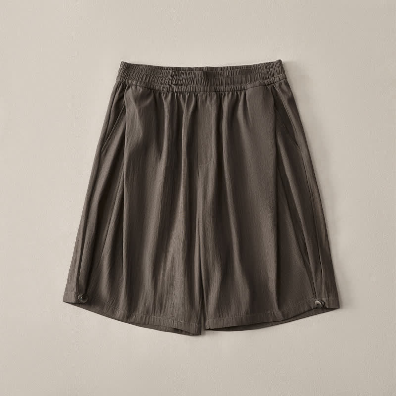 Buddha Stones Lässige, minimalistische Herren-Shorts mit Kordelzug und elastischem Bund, einfarbig, mit Tasche - image 18