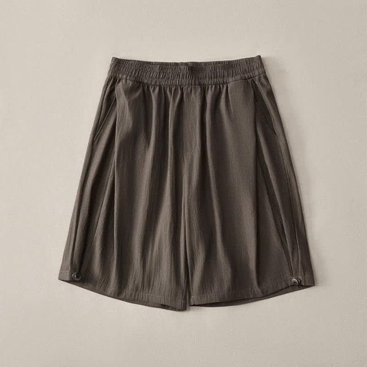 Buddha Stones Lässige, minimalistische Herren-Shorts mit Kordelzug und elastischem Bund, einfarbig, mit Tasche - image 18