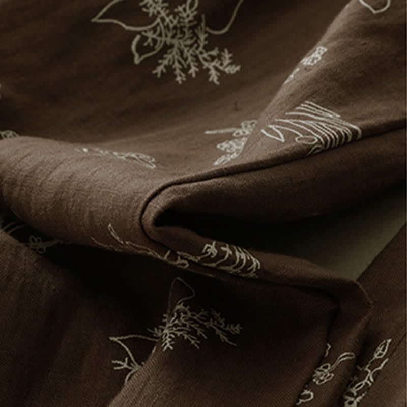 Buddha Stones Lässige Vintage-Sommerhose mit Blumenmuster, Kordelzug, weites Bein und Tasche - image 6
