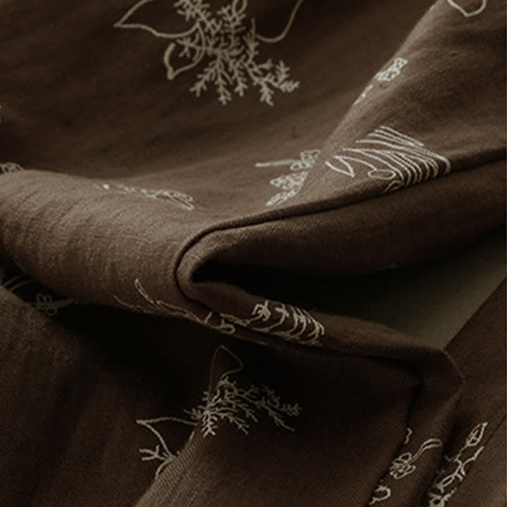 Buddha Stones Lässige Vintage-Sommerhose mit Blumenmuster, Kordelzug, weites Bein und Tasche - image 6