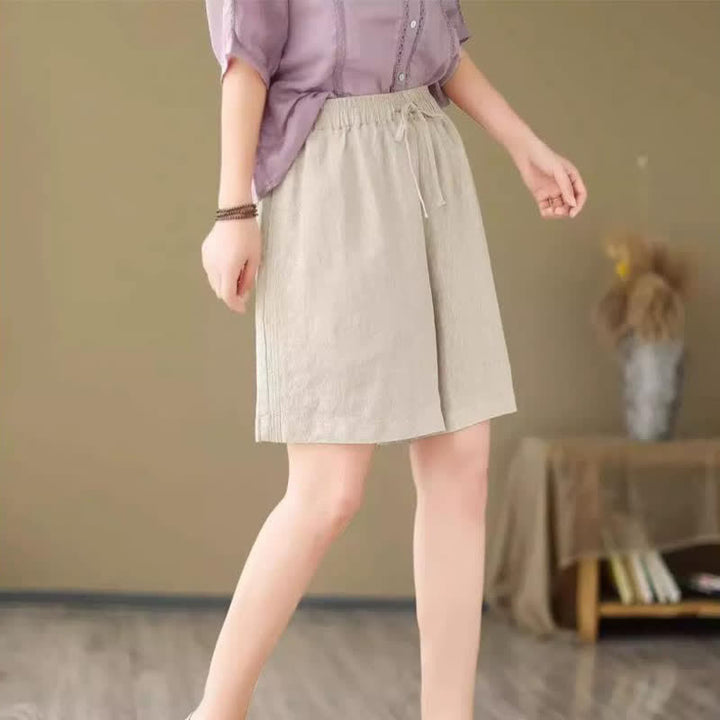 Buddha Stones Lässige, einfarbige Damen-Shorts mit Kordelzug und Tasche für den Sommer. - image 21