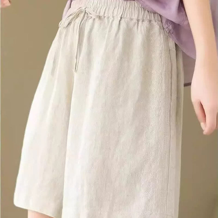 Buddha Stones Lässige, einfarbige Damen-Shorts mit Kordelzug und Tasche für den Sommer. - image 23