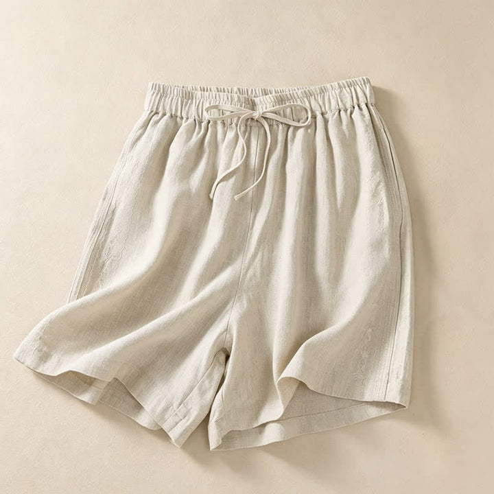 Buddha Stones Lässige, einfarbige Damen-Shorts mit Kordelzug und Tasche für den Sommer. - Leinen - US12, UK/AU16, EU44 (3XL) - image 20