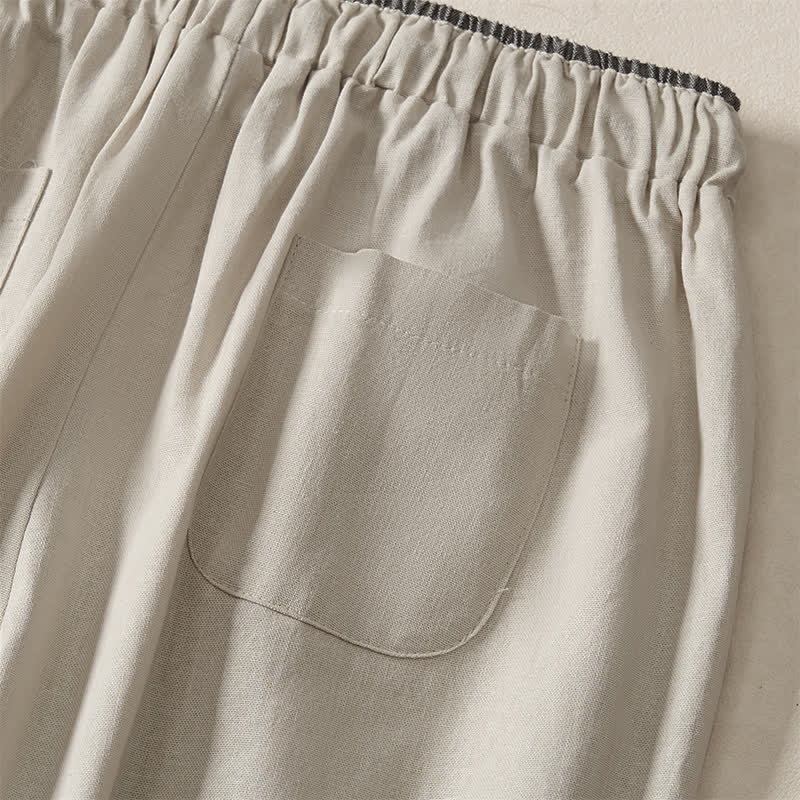 Buddha Stones Lässige, minimalistische, einfarbige, kurze Haremshose mit Kordelzug und Tasche für Damen – ideal für den Sommer. - image 18