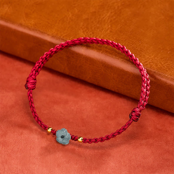 Buddha Stones Jadeblumen-Armband mit roter Schnur - image 2