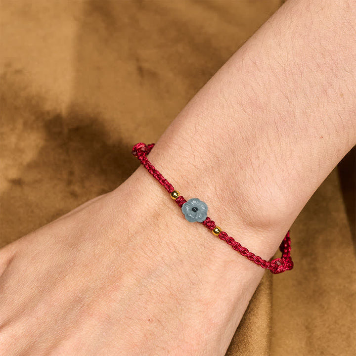 Buddha Stones Jadeblumen-Armband mit roter Schnur - image 4