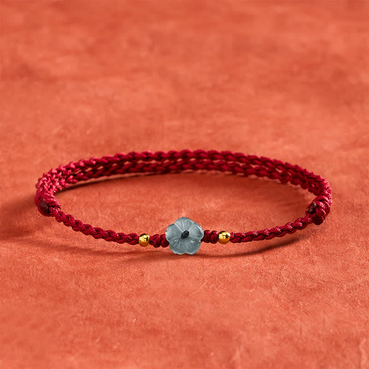 Buddha Stones Jadeblumen-Armband mit roter Schnur - Rotes Band (Handgelenkumfang: 15–20 cm) - image 0