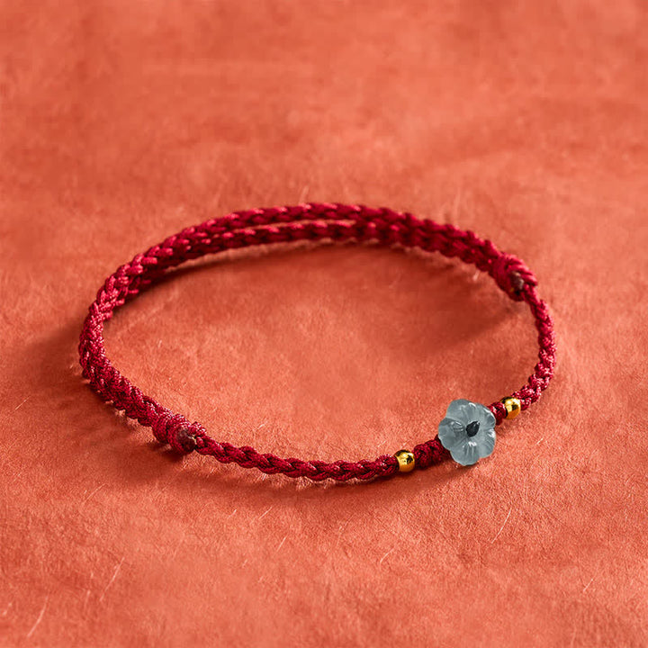 Buddha Stones Jadeblumen-Armband mit roter Schnur - image 3