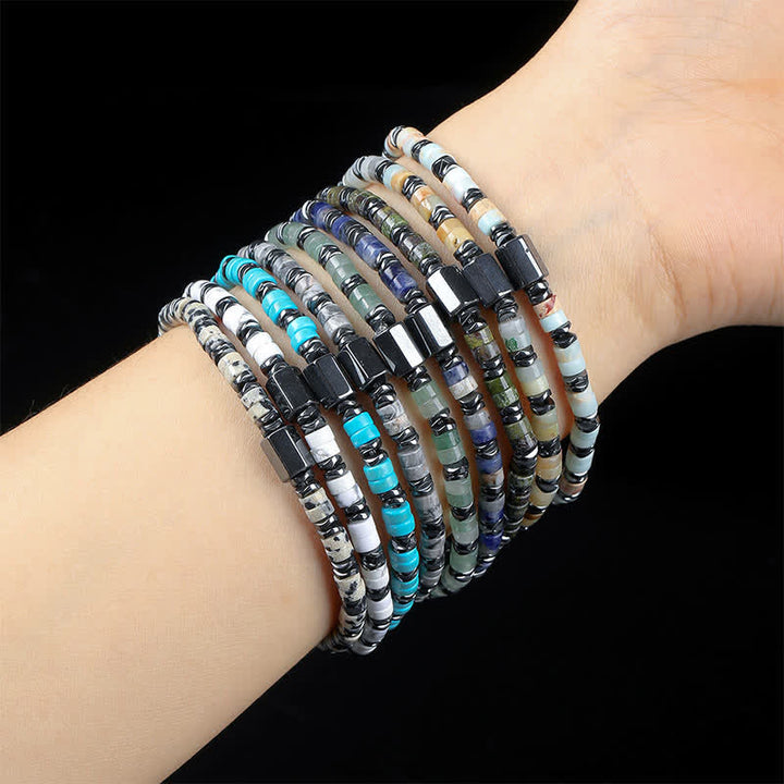 Buddha Stones Sodalith-Hämatit-Erdungswürfel-Abstandshalter-Armband - image 1