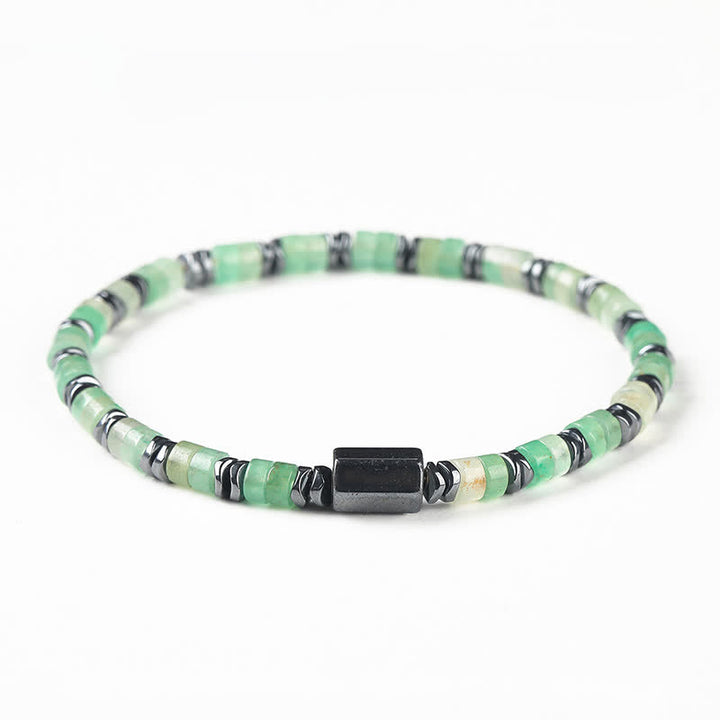 Buddha Stones Sodalith-Hämatit-Erdungswürfel-Abstandshalter-Armband - Grüner Aventurin (Glück ♥ Gelegenheit) (Handgelenkumfang: 16-17 cm) - image 2