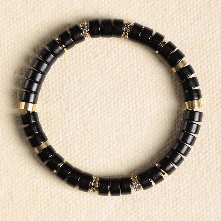 Buddha Stones Minimalistisches Armband aus rotem Rosenholz und Ebenholz mit Erdungsperlen - Ebenholz (Erdung ♥ Schutz) (Handgelenkumfang: 15-17 cm) - image 8