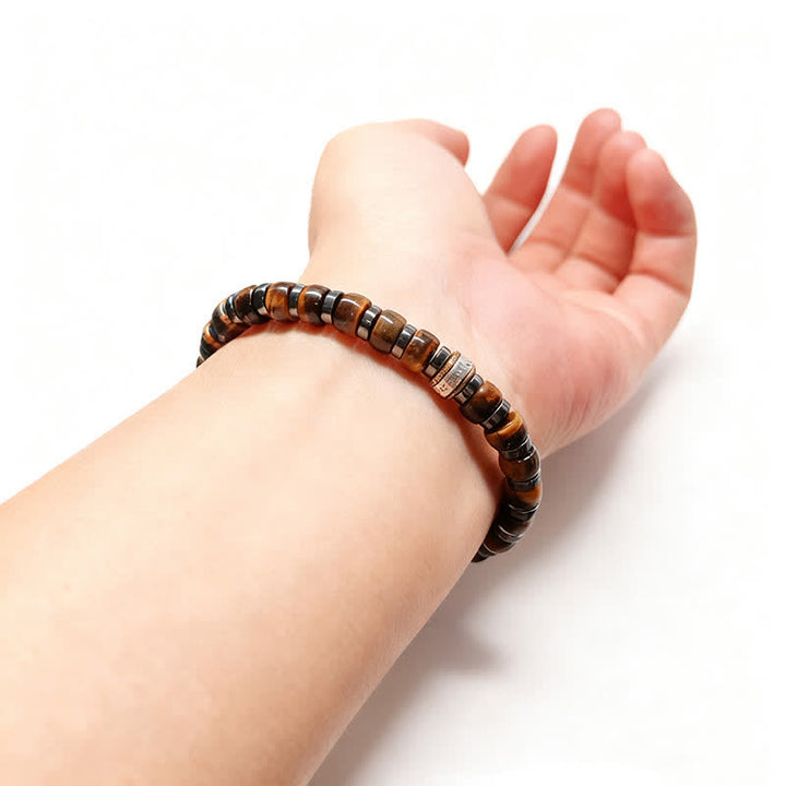 Buddha Stones Armband aus natürlichem Tigerauge, antiksilbernem Löwenmotiv und Vertrauensperlen - image 12