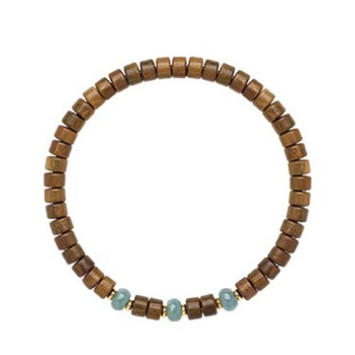 Buddha Stones Armband aus grünem Sandelholz, Serenity Jade und Fassperlen - image 8