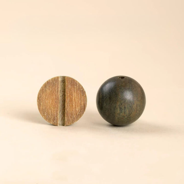 Buddha Stones Armband aus grünem Sandelholz, Serenity Jade und Fassperlen - image 10