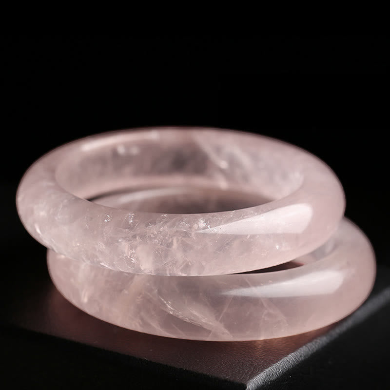 Buddha Stones Natürlicher Rosenquarz Love Caring Armband Armreif - image 9