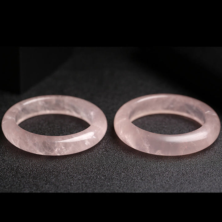 Buddha Stones Natürlicher Rosenquarz Love Caring Armband Armreif - image 8