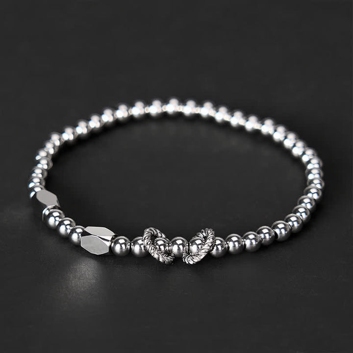 Buddha Stones Stimulationsarmband aus Titanstahl mit 4 mm kleinen Perlen - Handgelenkumfang: 20–21 cm (7,9–8,2 Zoll) - image 0