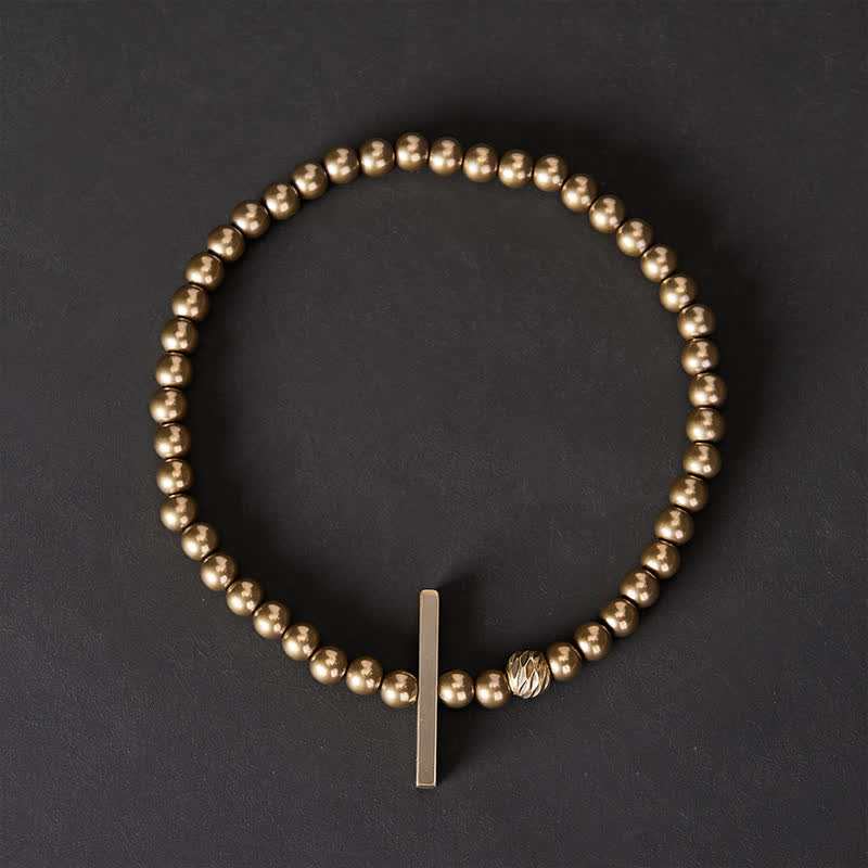 Buddha Stones 4 mm kleine runde Perlen Messing-Heilarmband - image 1