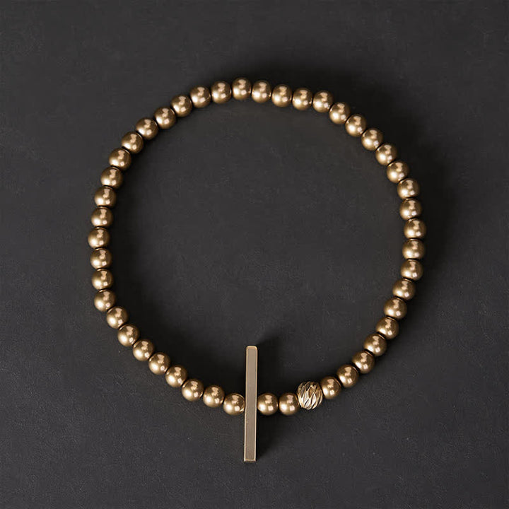 Buddha Stones 4 mm kleine runde Perlen Messing-Heilarmband - image 1