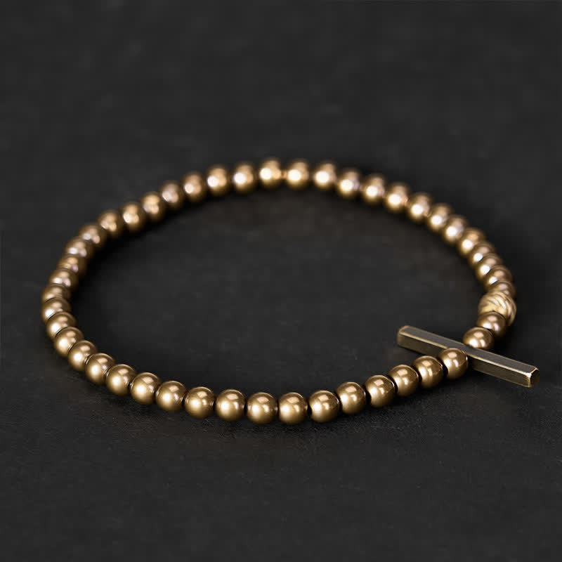 Buddha Stones 4 mm kleine runde Perlen Messing-Heilarmband - image 2