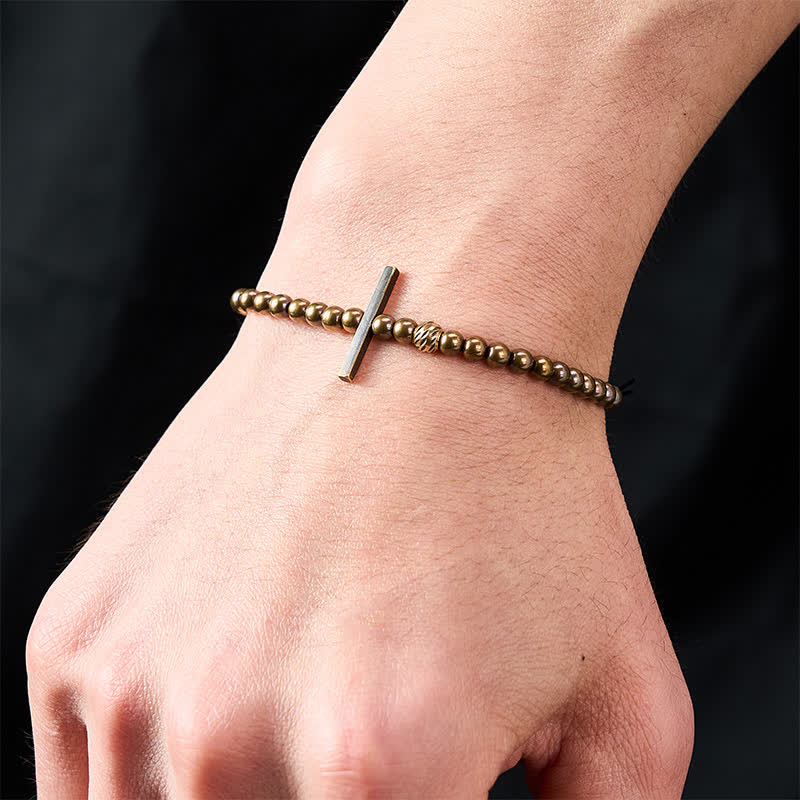 Buddha Stones 4 mm kleine runde Perlen Messing-Heilarmband - image 4