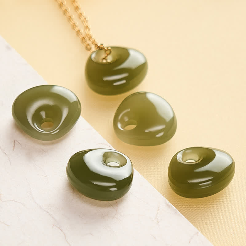 Buddha Stones Jade-Kinderschloss-Glücks-Mini-Anhänger-Halskette - image 8