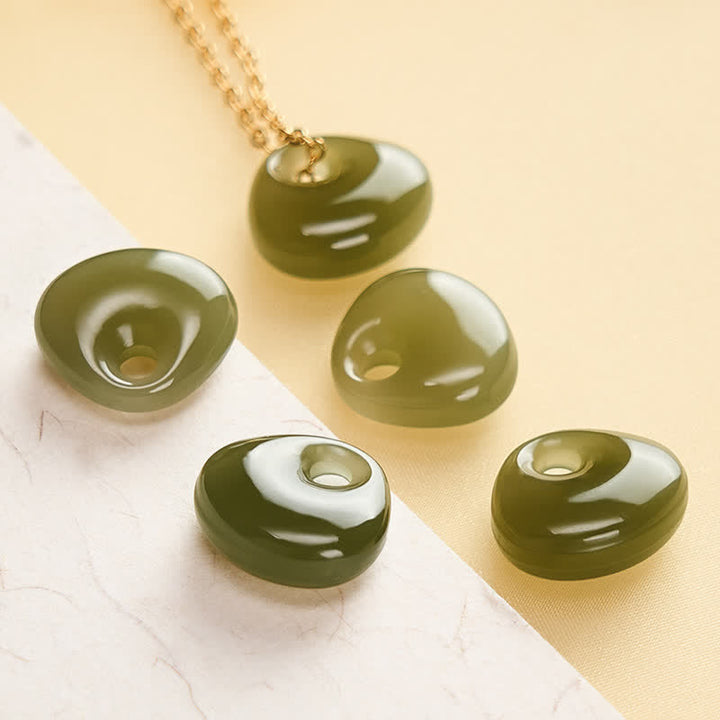 Buddha Stones Jade-Kinderschloss-Glücks-Mini-Anhänger-Halskette - image 8