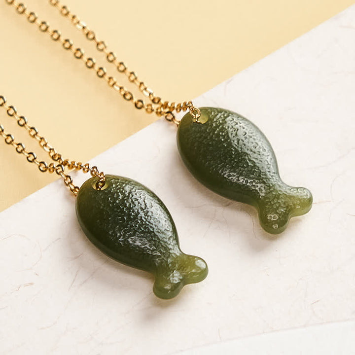 Buddha Stones Jade-Anhänger „Kleiner Fisch“ – handgeschnitzt - image 3