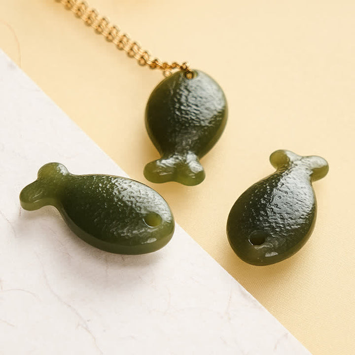 Buddha Stones Jade-Anhänger „Kleiner Fisch“ – handgeschnitzt - image 8