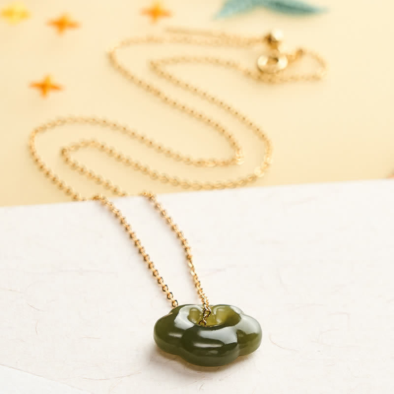 Buddha Stones Vintage-Halskette mit Jade-Anhänger „Glückswolke“ - image 2