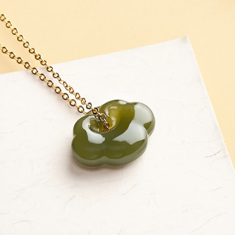 Buddha Stones Vintage-Halskette mit Jade-Anhänger „Glückswolke“ - image 1
