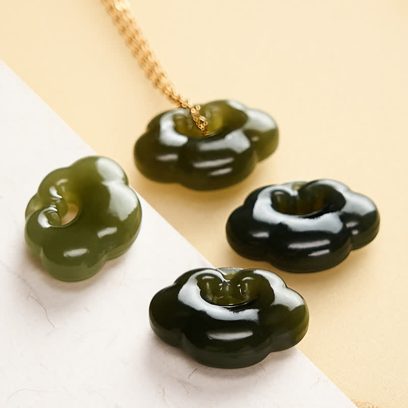 Buddha Stones Vintage-Halskette mit Jade-Anhänger „Glückswolke“ - image 8