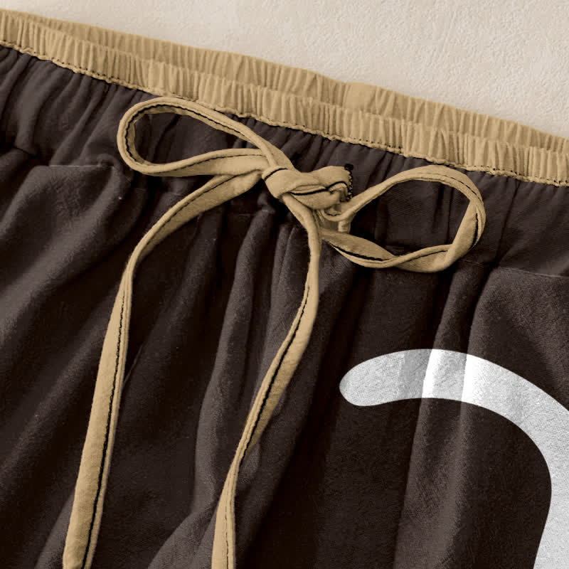 Buddha Stones Damenhose aus reiner Baumwolle mit niedlichem Katzenpfotenmuster, elastischem Bund und Taschen - image 9