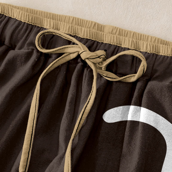 Buddha Stones Damenhose aus reiner Baumwolle mit niedlichem Katzenpfotenmuster, elastischem Bund und Taschen - image 9