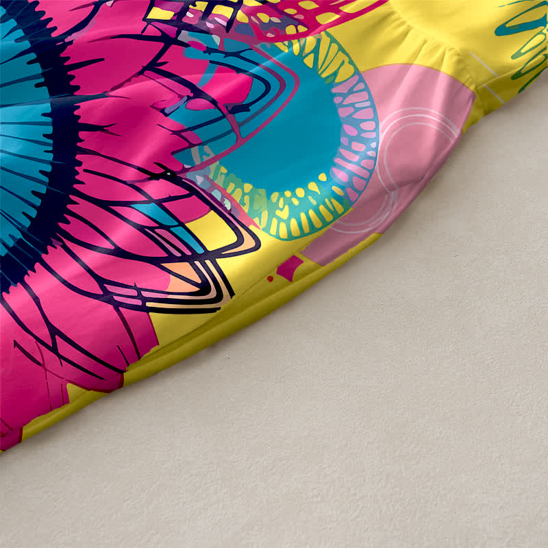 Buddha Stones Sommerliches, lässiges, strahlendes, ärmelloses Midikleid für Damen mit großem Sonnenblumenmuster und Taschen - image 2